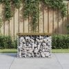 Tömör impergnált fenyőfa gabion kerti pad 63 x 31,5 x 42 cm