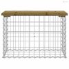 Tömör impergnált fenyőfa gabion kerti pad 63 x 31,5 x 42 cm
