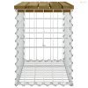 Tömör impergnált fenyőfa gabion kerti pad 63 x 31,5 x 42 cm