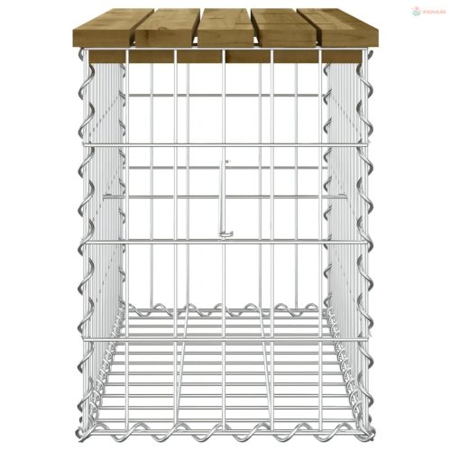 Tömör impergnált fenyőfa gabion kerti pad 63 x 31,5 x 42 cm