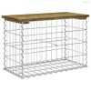 Tömör impergnált fenyőfa gabion kerti pad 63 x 31,5 x 42 cm