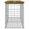 Impregnált fenyőfa gabion kerti pad 103 x 31,5 x 42 cm