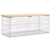 Tömör fenyőfa gabion kerti pad 103x44x42 cm