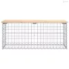 Tömör fenyőfa gabion kerti pad 103x44x42 cm