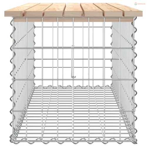 Tömör fenyőfa gabion kerti pad 103x44x42 cm