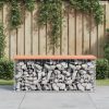 Tömör duglászfenyő gabion kerti pad 103x44x42 cm
