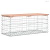 Tömör duglászfenyő gabion kerti pad 103x44x42 cm