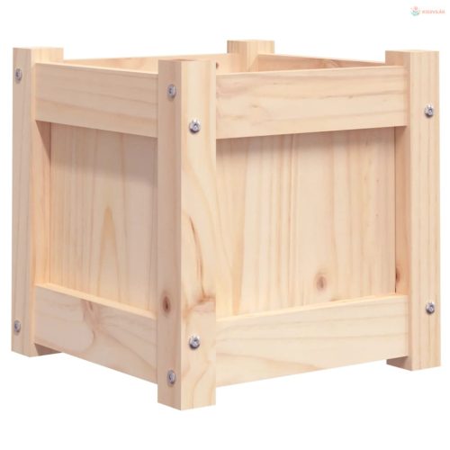 Tömör fenyőfa kerti virágtartó 31 x 31 x 31 cm