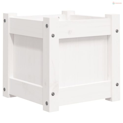 2 db fehér tömör fenyőfa virágláda