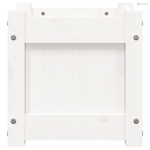 2 db fehér tömör fenyőfa virágláda