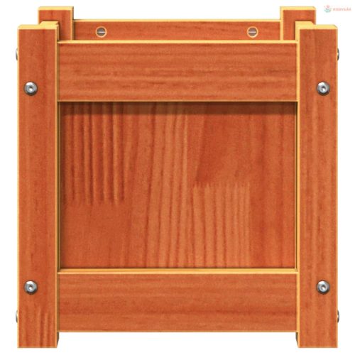 2 db viaszbarna tömör fenyőfa kerti virágláda