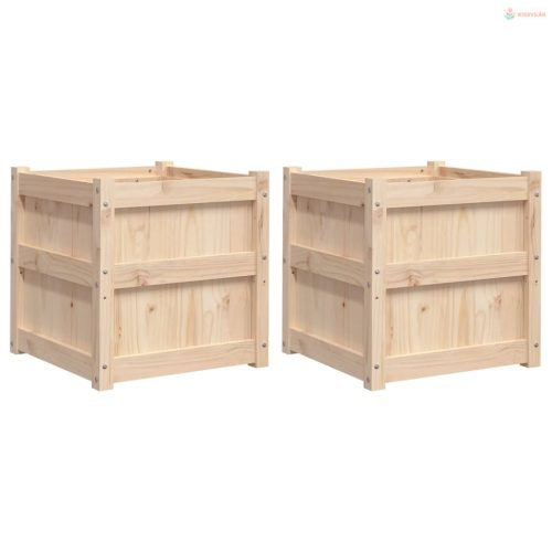 2 db tömör fenyőfa virágláda