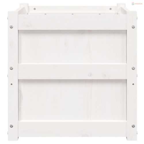 2 db fehér tömör fenyőfa virágláda