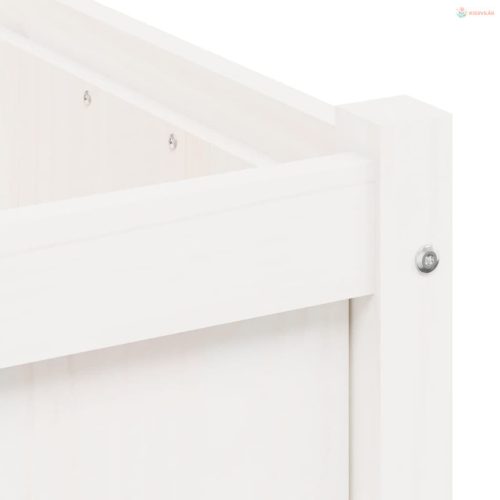 2 db fehér tömör fenyőfa virágláda