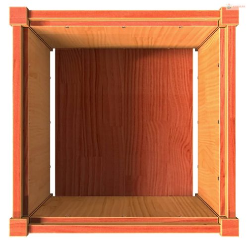 Viaszbarna tömör fenyőfa kerti virágláda 50 x 50 x 50 cm
