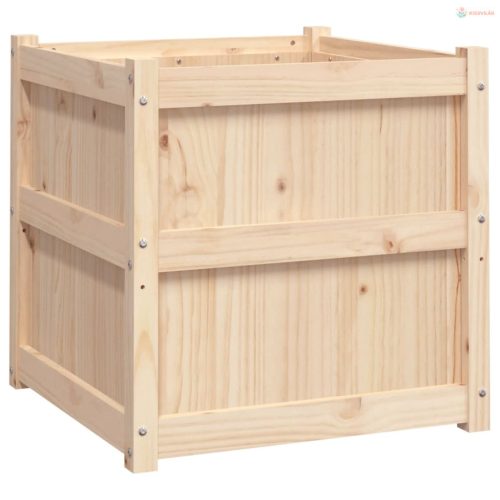 Tömör fenyőfa kerti virágláda 60x60x60 cm