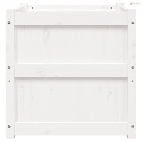 2 db fehér tömör fenyőfa virágláda