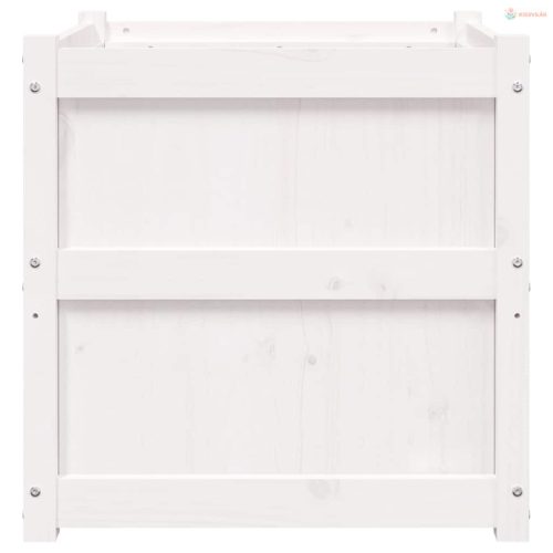 2 db fehér tömör fenyőfa virágláda