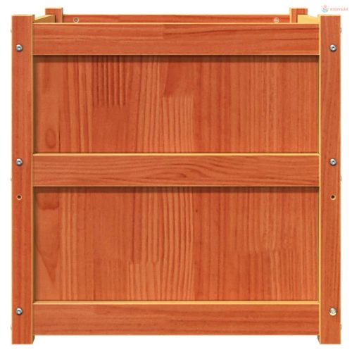 Viaszbarna tömör fenyőfa kerti virágláda 60 x 60 x 60 cm