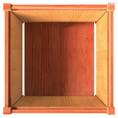 Viaszbarna tömör fenyőfa kerti virágláda 60 x 60 x 60 cm