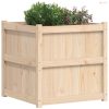 Tömör fenyőfa kerti virágláda 70x70x70 cm