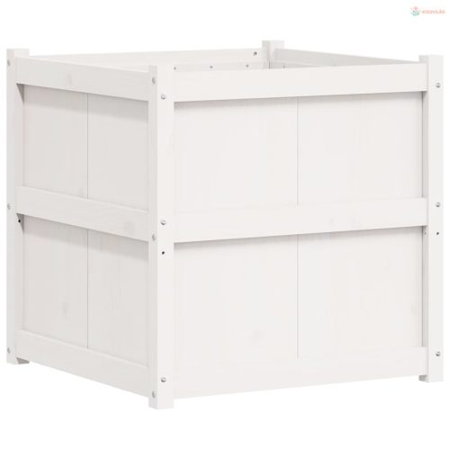 Fehér tömör fenyő virágláda 70x70x70 cm