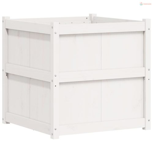 Fehér tömör fenyő virágláda 70x70x70 cm