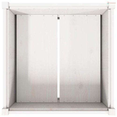 Fehér tömör fenyő virágláda 70x70x70 cm