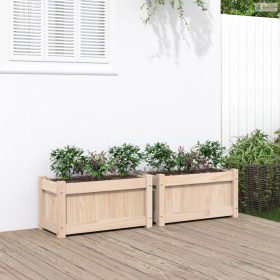 2 db tömör fenyőfa virágláda