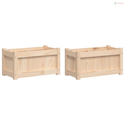 2 db tömör fenyőfa virágláda