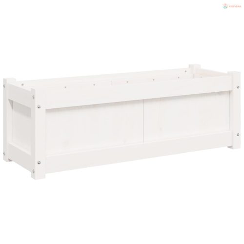 2 db fehér tömör fenyőfa virágláda