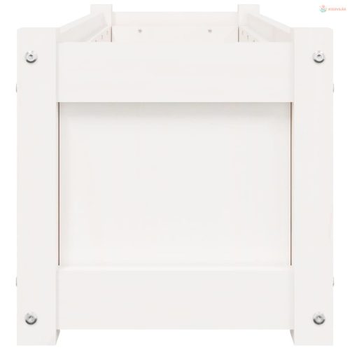 2 db fehér tömör fenyőfa virágláda