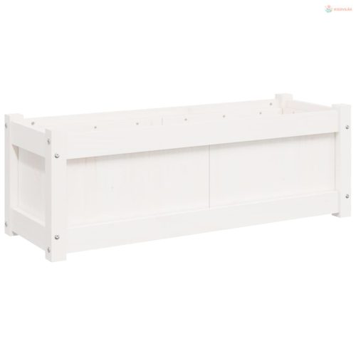 2 db fehér tömör fenyőfa virágláda