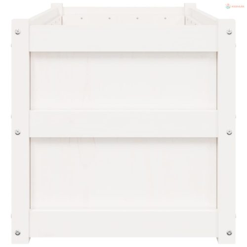 2 db fehér tömör fenyőfa virágláda