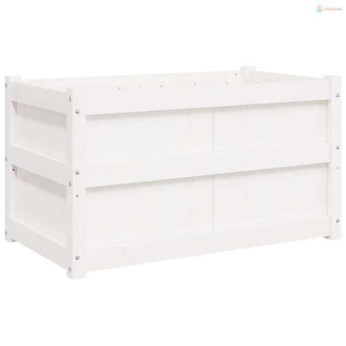 2 db fehér tömör fenyőfa virágláda