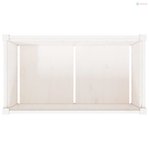 2 db fehér tömör fenyőfa virágláda