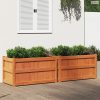 2 db viaszbarna tömör fenyőfa kerti virágláda