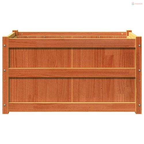 2 db viaszbarna tömör fenyőfa kerti virágláda