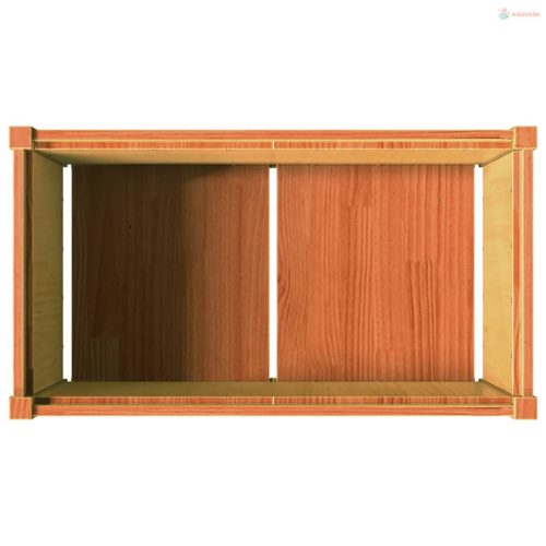 2 db viaszbarna tömör fenyőfa kerti virágláda