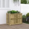 Impregnált fenyőfa kerti virágláda 90x50x70 cm