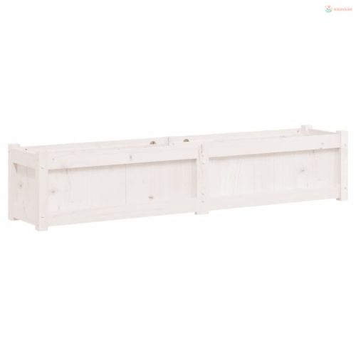 Fehér tömör fenyő kerti virágláda 150 x 31 x 31 cm