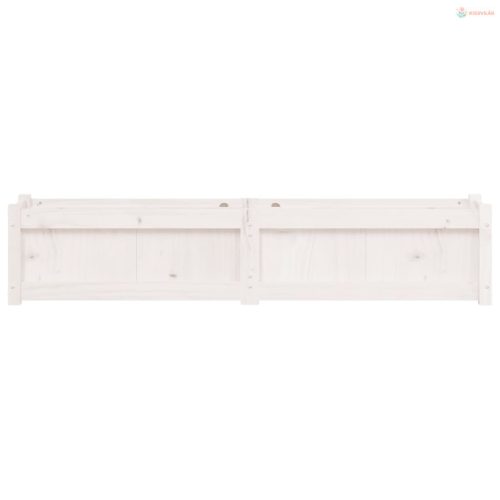 Fehér tömör fenyő kerti virágláda 150 x 31 x 31 cm