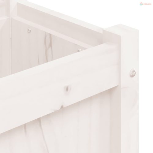 Fehér tömör fenyő kerti virágláda 150 x 31 x 31 cm