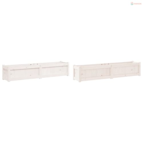 2 db fehér tömör fenyőfa virágláda