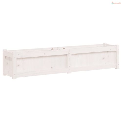 2 db fehér tömör fenyőfa virágláda