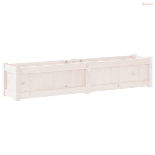 2 db fehér tömör fenyőfa virágláda