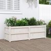 Fehér tömör fenyőfa kerti virágláda 150x50x50 cm
