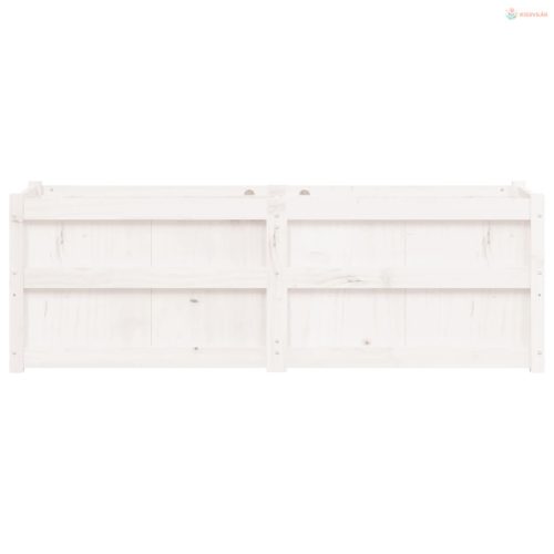 Fehér tömör fenyőfa kerti virágláda 150x50x50 cm