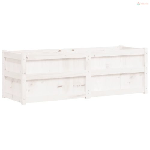 Fehér tömör fenyőfa kerti virágláda 150x50x50 cm