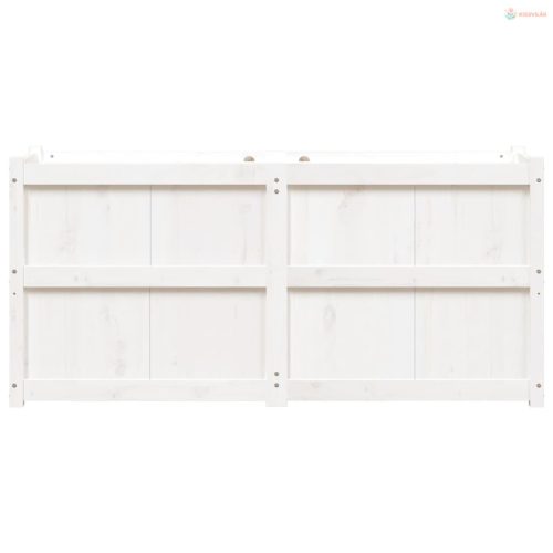 Fehér tömör fenyőfa kerti virágláda 150x50x70 cm